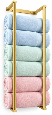 Immagine prodotto di Portasciugamani da bagno, barra portasciugamani in acciaio da montare a parete con ripiano, ideale per piccoli bagni