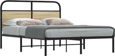 Immagine prodotto di vidaXL Struttura letto senza materasso 135x190 cm Materiale legno rovere Sonoma