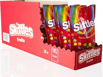 Produktbild von Skittles Fruits 15 x 136 g - fruchtige Kaubonbons im Vorratspack
