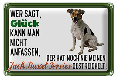 Produktbild von Blechschild Spruch 18x12cm Glück Jack Russel Terrier Hund
