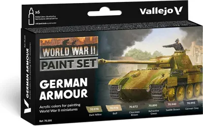 Image de Vallejo Model Color Peinture Acrylique Finition Mate, Couleurs Acryliques, WWII German Armour, 18 ml. Auto-nivelante et Système BSL pour Maquettes et Figurines