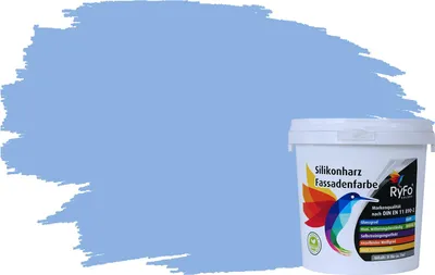 Produktbild von RyFo Colors Silikonharz Fassadenfarbe Lotuseffekt Trend Meerwasserblau 1l - bunte Fassadenfarbe, weitere Blau Farbtöne und Größen erhältlich, Deckkraft Klasse 1