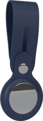 Produktbild von EAZY CASE Silikon Schutzhülle Anhänger kompatibel mit AirTag, Hülle mit langer Schlaufe zur Aufbewahrung von AirTags, Schlüsselanhänger, Kratzfest, Stoßfest, Nacht Blau