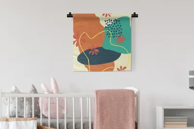 Produktbild von MuchoWow® Wandteppich Wandbehang Sommer - Formen - Pastell 60x60 cm Tapisserie Dekoration Wandtuch - Dekorationen - Wand Decke