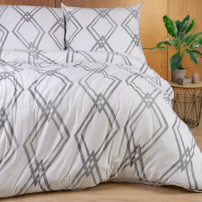 Obrázek produktu pro Darymex Jersey ložní prádlo 160x200 Geometrics bílá šedá 2200 JERSEYLOVE