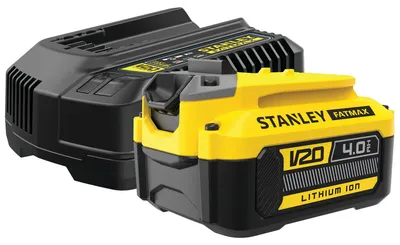 Image de Kit 1 batterie LITHIUM-ION 18V 4Ah et Chargeur 2Ah Gamme V20 - STANLEY Fatmax SFMCB14M1-QW