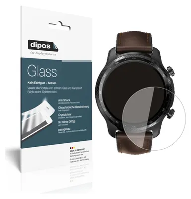 Produktbild von 1x Schutzfolie für TicWatch Pro X - Anti-Shock 9H Folie dipos Glass Kunststoffglas