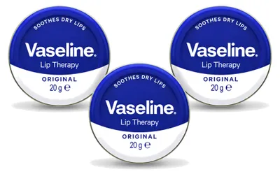 Image de 3 baumes à lèvres Vaseline Original, 20 g chacun - Pack avantageux - 3 pièces