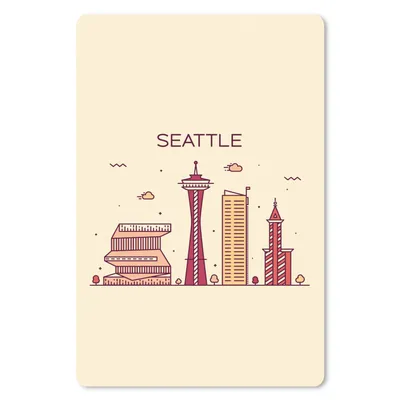 Produktbild von MuchoWow® Mauspad Mousepad Seattle - Skyline - USA 18x27 cm - Mousepads - Maus Mat - Pad - Mausunterlage