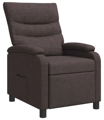 Imagen del producto de Sillón reclinable, color marrón oscuro, tapizado en tela