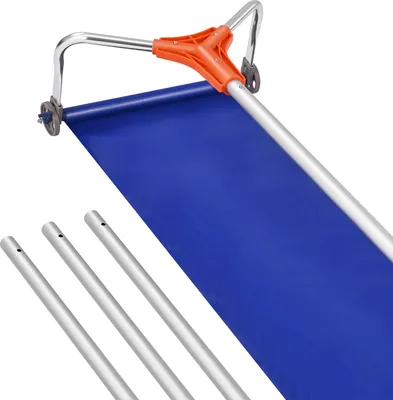 Zdjęcie produktu dla Grabie do śniegu VEVOR, aluminiowe ostrze 432 mm, regulowany popychacz do śniegu 125-542 cm z kółkami i szyną ślizgową, narzędzie do odśnieżania do usuwania liści i śniegu z dachów domów