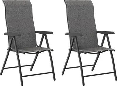 Produktbild von vidaXL Gartenstühle 2 Stk. Klappbar Grau Poly Rattan