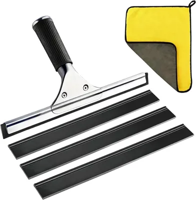Imagen del producto de Juego de raspadores para mamparas de ducha, 30 cm, 5 unidades, con gomas de repuesto, para el baño