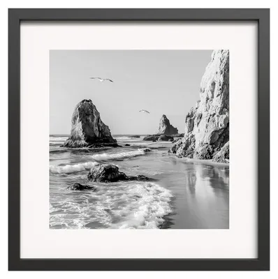 Productafbeelding van STYLER Wanddecoratie 30x30 cm, "Rocks Modernpik", natuurbeeld met stenen, kunstwerk, wanddecoratie voor woonkamer, slaapkamer, kantoor, met lijst, design