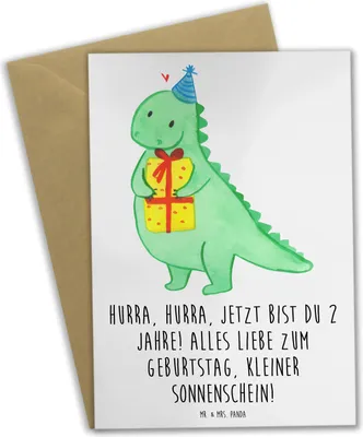 Produktbild von Mr. & Mrs. Panda Grußkarte 2. Geburtstag - Weiß - Geschenk, glückwunschkarten, Klappkarte, Kindergeburtstag, 2 Jahre, einladungskarten, Geburtstagskarte, weihnachtskarten