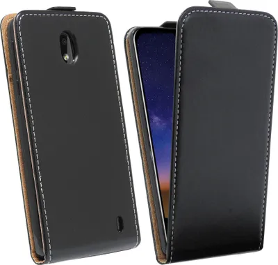 Produktbild von cofi1453® Flip Case kompatibel mit NOKIA 2.2 Handy Tasche vertikal aufklappbar Schutzhülle Klapp Hülle Schwarz