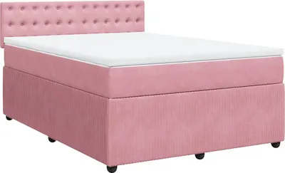 Obrázok produktu pre vidaXL Boxspring posteľ s matracom Pink 160x200 cm Velvet