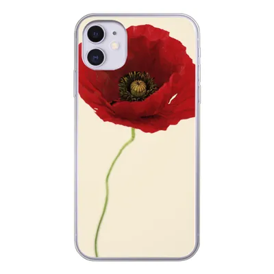 Produktbild von MuchoWow® Handyhülle Schutzhülle Hülle für iPhone 11 Nahaufnahme einer roten Mohnblume Silikon Softcase Handy Hülle - Handytasche