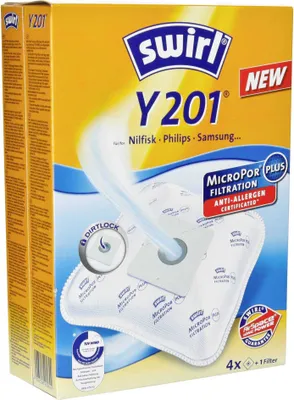 A box of Swirl Y 201 vacuum cleaner bags.