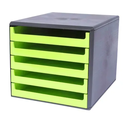 Obrázok produktu pre M&M 30057631 Schubladenbox lindgrün DIN A4 mit 5 Schubladen