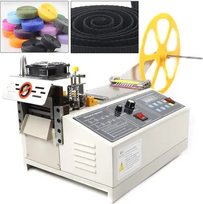Image de Machine automatique à couper les sangles Coupeuse à froid et à chaud Machine à couper les sangles à froid Machine à couper les sangles à chaud 280W 350°C Largeur de lame : 110mm pour couper le nylon, les ceintures, les tricots, les fermetures éclair
