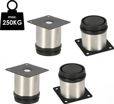 Obrázok produktu pre Clanmacy sada 4 nábytkových nôh sada stolových nôh nohy pohovky nohy nábytku postele podporuje nohy pohovky nohy skrine nohy nábytku nerezová oceľ 60mm