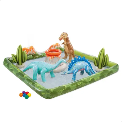 Produktbild von Intex 56132NP - Aufblasbares Play Center Jurassic, Vinyl, Mehrfarbig, 201x201x36 cm