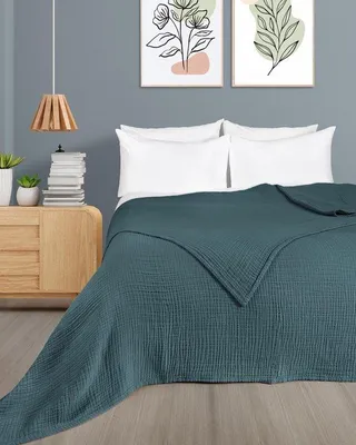 Produktbild von Unyqoos Extra weiche und atmungsaktive Musselin-Baumwolldecke für alle Jahreszeiten, 150 x 200 cm