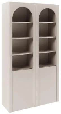 Produktbild von Selsey Arkadia - Vitrine mit Bogentüren und Glasfronten, Kaschmirgrau, 100 cm
