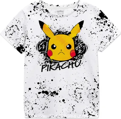 Produktbild von Pokemon - Pikachu Splat - White T-Shirt - Größe 158