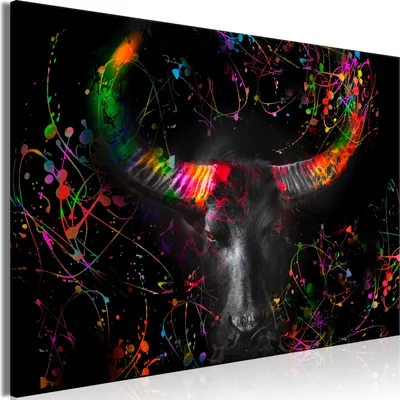 Produktbild von Vlies Leinwandbild - Enraged Bull (1 Part) Vertical - Second Variant 30x20 cm Tiere g-C-0328-b-c