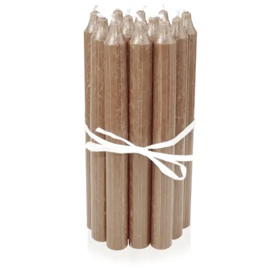 Produktbild von Dänische Premium Stabkerzen 12er Set, Leuchterkerzen, Tischkerzen, Tafelkerzen Farbe: Sand, Höhe: 18 cm