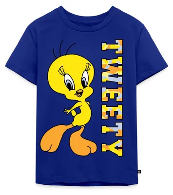 Produktbild von Spreadshirt Looney Tunes Tweety Camouflage Kinder Premium T-Shirt, 122/128 (6 Jahre), Royalblau