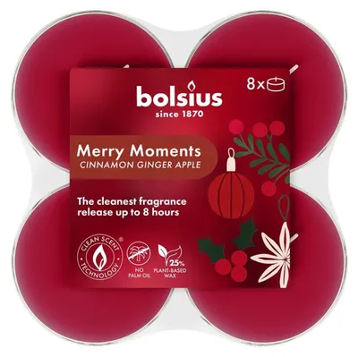 Produktbild von Bolsius Maxilicht Merry Moments 8 Stück