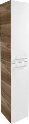 Produktbild von Verona Hängender Hochschrank Rechtsanschlag & Germany Nussbaum & Weiß-Hochglanz 60 x 162 x 31,8 cm r Stauraum mit Liebe zum Detail