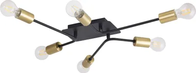 Image de Plafonnier industriel E27 6x15W couleur noir 2103 Lanny Rabalux