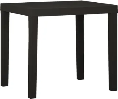 Produktbild von Anthrazitfarbener Gartentisch aus Kunststoff, wetterbeständiger Beistelltisch für Terrasse und Camping, 79x65x72 cm