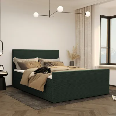 Zdjęcie produktu dla Łóżko kontynentalne VIESTA, tkanina Poso, Ciemnozielony 200x200 cm H2-Pocket