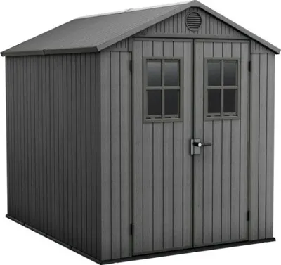 Produktbild von Gartenhaus Keter Darwin 6x8 inkl. Fußboden, Tür mit Fenstern 190 x 244 cm granitgrau