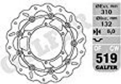 Produktbild von Galfer Bremsscheibe Wave Schwimmend Links