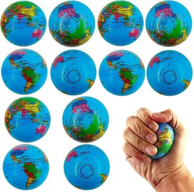 Productafbeelding van Famanu Stressballen Set: 12 mini-wereldsbollen - Zachte, antistress ballen