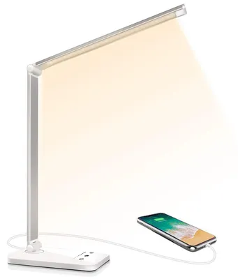 LED-Schreibtischlampe, dimmbar, Touch, 5 Farbmodi, USB