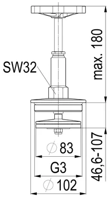 Image de Js Chambre À Graisse-Ot Avec Soupape À Débit Libre F. Din3502, Colonne Montees, Dn80, 3", Epdm