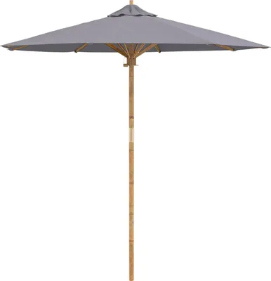 Image de Parasol de jardin Gris foncé Ø 217 x 230 cm Bambou