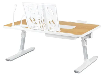 Immagine prodotto di Tavolino regolabile in altezza e inclinazione, pieghevole, dimensioni 60 x 40 x 26-39 cm, colore noce