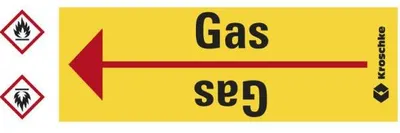 Produktbild von Dreifke® Rohrleitungsband Gas, praxisbewährt, ab Ø 10mm, gelb/schwarz, 33m/Rolle