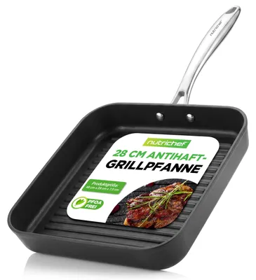 Produktbild von Grillpfanne 28cm NutriChef, gerillt, antihaftbeschichtet, Steakpfanne