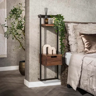Produktbild von Hoyz Collection – Nachttisch Air Solid XS mit 1 Schublade – Akazienbraun