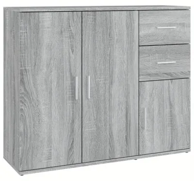 Produktbild von Kommode – Grau Sonoma, Holz, Aufbewahrungsmöbel für Wohnzimmer und Schlafzimmer, 91 x 29,5 x 75 cm