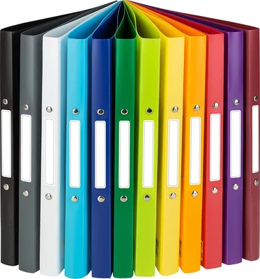 Produktbild von Idena 10426 - Ringbuch DIN A4, im 12er Set, 2-Ring-Mechanik, 20 mm breit, in 12 unterschiedlichen Farben, passend für ca. 30 Blatt mit 80 g/m²